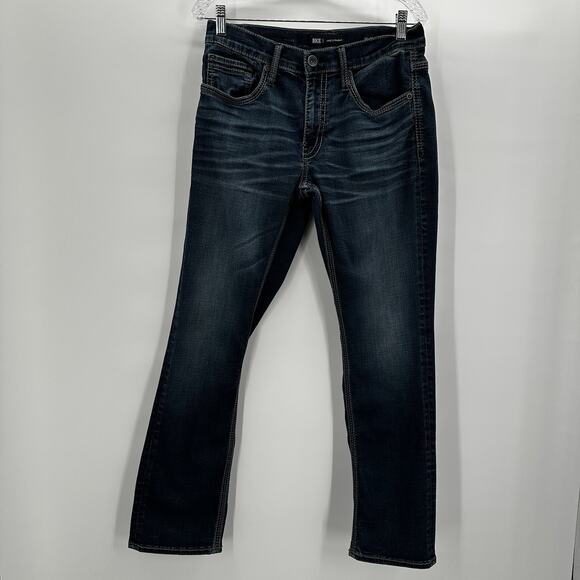 Buckle BKE Jeans Mens 30 Blue Jake Straight Stretch Thick Stitch - Picture 1 of 14